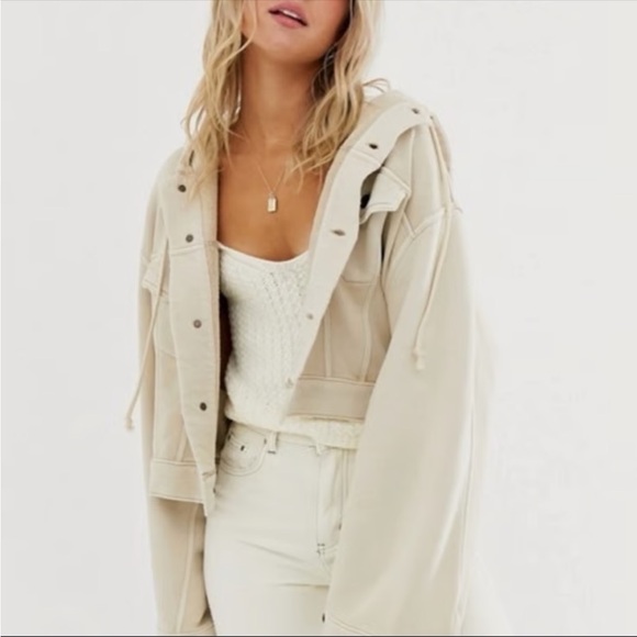 Free People Cream Hooded Jacket - Picture 4 of 5